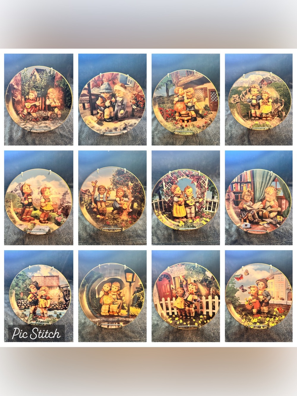 MJ Hummel Little Companions Collector Plates Set Of 12 w/Cert Of Authenticity